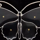 Matched Set Of Silver Gilt & Black Enamel Butterfly Brooches