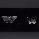 Matched Set Of Silver Gilt & Black Enamel Butterfly Brooches