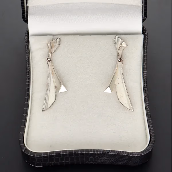 Vintage Lapponia Bellatrix Sterling Silver Earrings By Zoltan Popovits