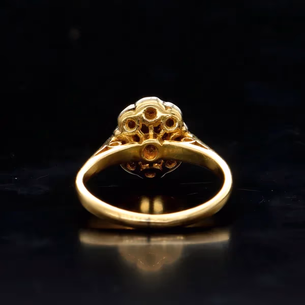 18ct Gold Cognac Citrine Diamond Ring