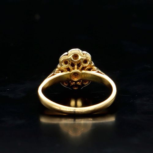 18ct Gold Cognac Citrine Diamond Ring image-4