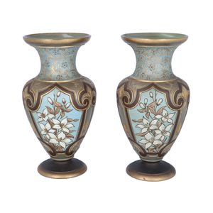 Pair of 19th Century Doulton Lambeth Silicone Ware Vases