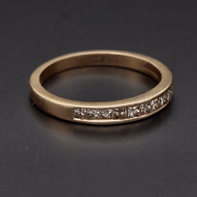 9ct Yellow Gold Diamond Channel Set Ring