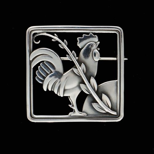 Georg Jensen Silver Cockerel Brooch image-1