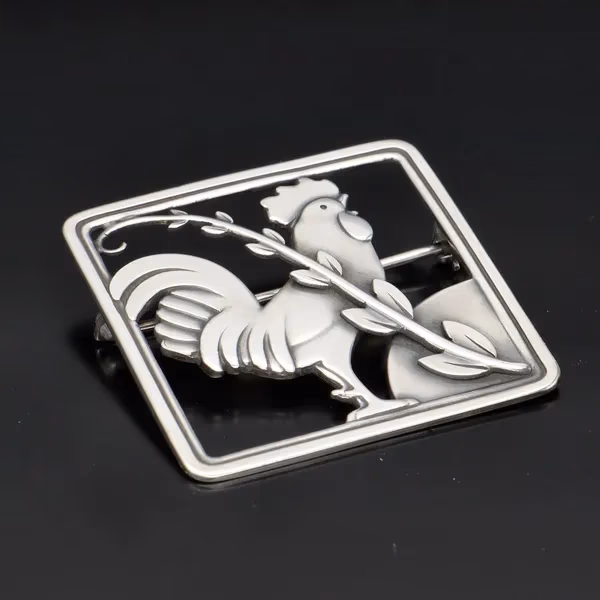 Georg Jensen Silver Cockerel Brooch