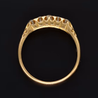 18ct Yellow Gold 5-Stone Diamond Boat Ring