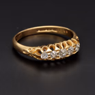 18ct Yellow Gold 5-Stone Diamond Boat Ring