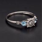 9ct Gold Diamond Topaz Ring