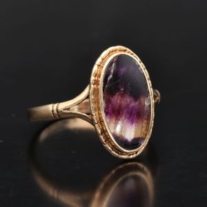 9ct Yellow Gold and Blue John Ring