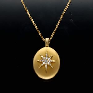 15ct Gold Diamond and Pearl Locket Necklace