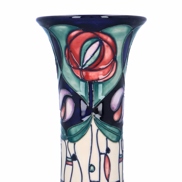Moorcroft Waisted Vase Rose & Teardrop Design
