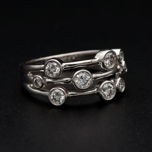 18ct White Gold Diamond Boodle Ring image-1