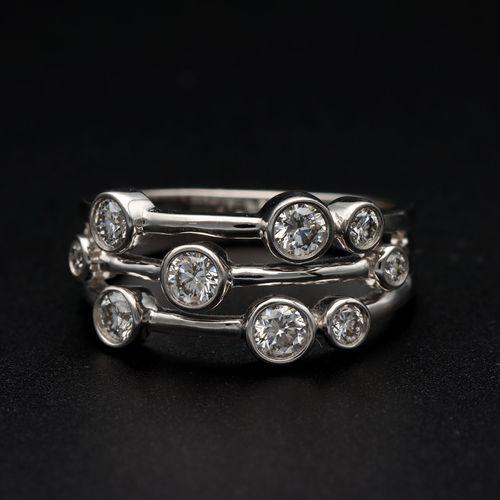 18ct White Gold Diamond Boodle Ring image-2