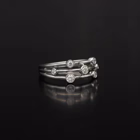 9ct Gold Diamond Bubble Ring