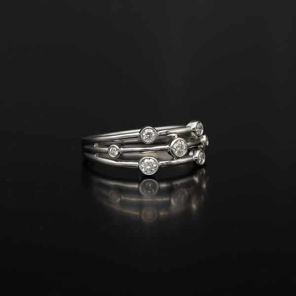 9ct Gold Diamond Bubble Ring