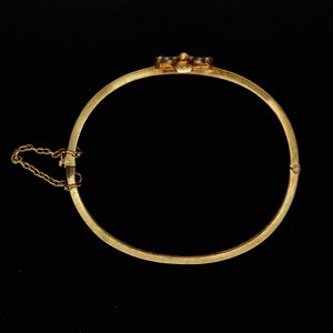 Victorian 15ct Gold Pearl Bangle