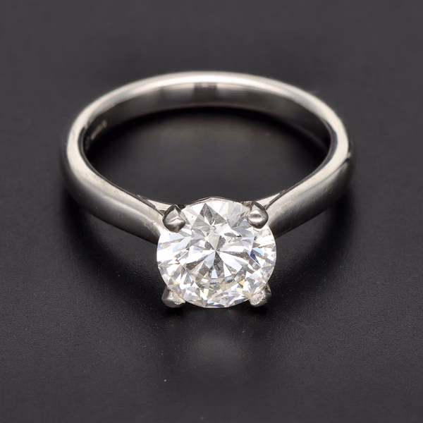 Platinum 2.0 Carat Lab Grown Solitaire Diamond Ring