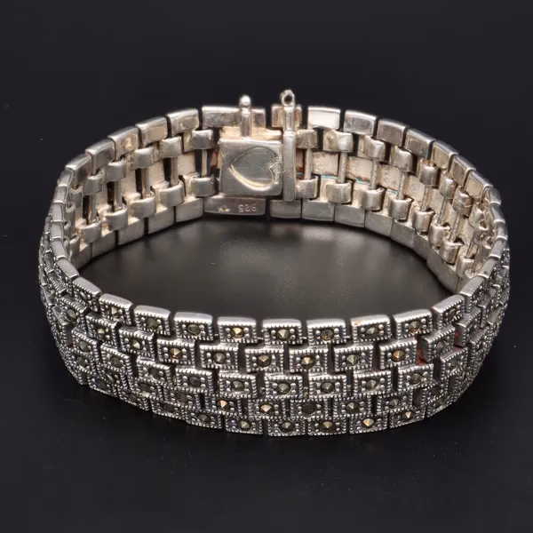 1930s-40s Silver & Marcasite Bracelet