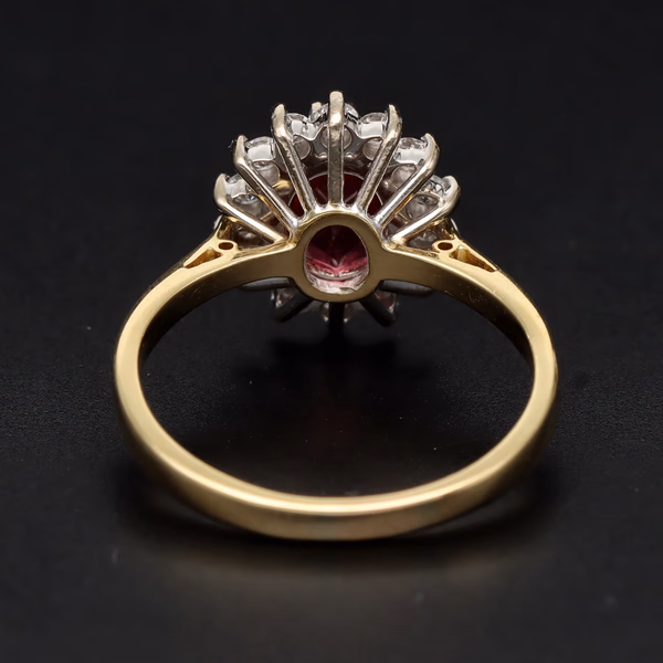 Pink Tourmaline & Diamond Cluster Ring
