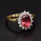 Pink Tourmaline & Diamond Cluster Ring