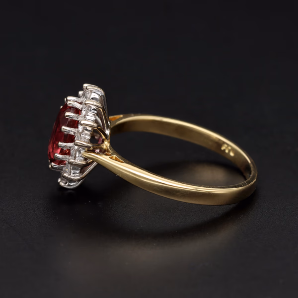 Pink Tourmaline & Diamond Cluster Ring