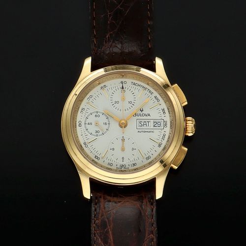 Bulova Steel and 18k Gold Day Date Automatic Watch image-2