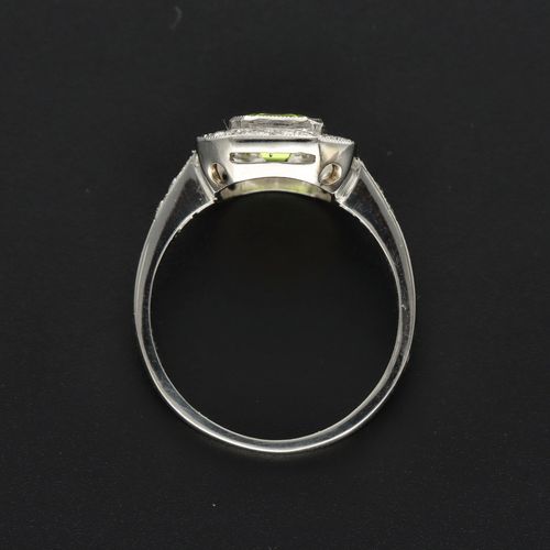 Platinum Peridot and Diamond Ring image-6