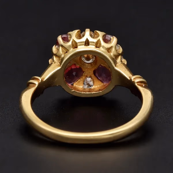 18ct Yellow Gold Ruby & Diamond Ring