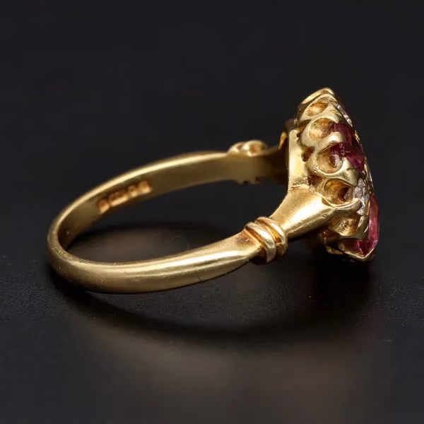 18ct Yellow Gold Ruby & Diamond Ring