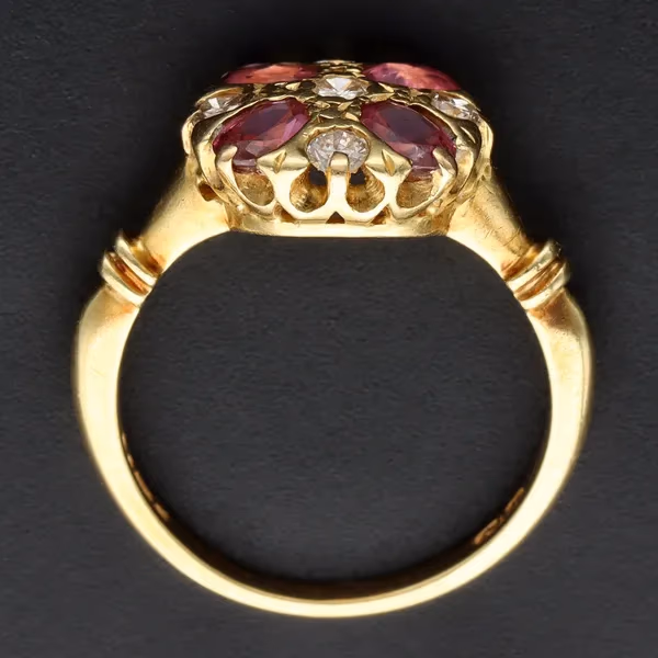 18ct Yellow Gold Ruby & Diamond Ring