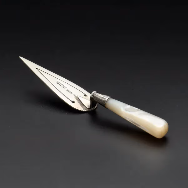Sterling Silver and Mother of Pearl Trowel Shaped Bookmark