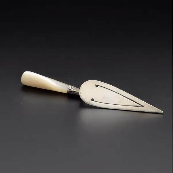 Sterling Silver and Mother of Pearl Trowel Shaped Bookmark