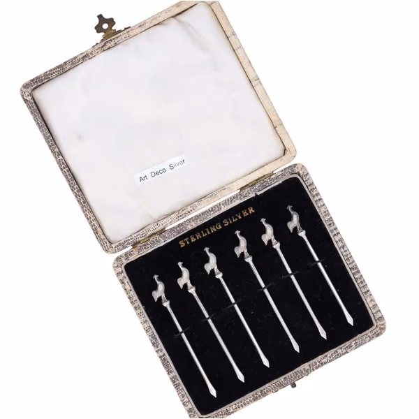 Art Deco Silver Cocktail Sticks