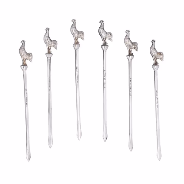 Art Deco Silver Cocktail Sticks