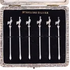 Art Deco Silver Cocktail Sticks