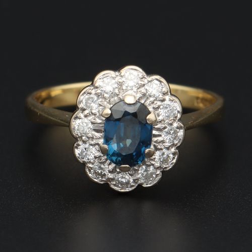 18ct Gold Sapphire and Diamond Ring image-2