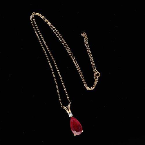9ct Gold Ruby Pendant image-2