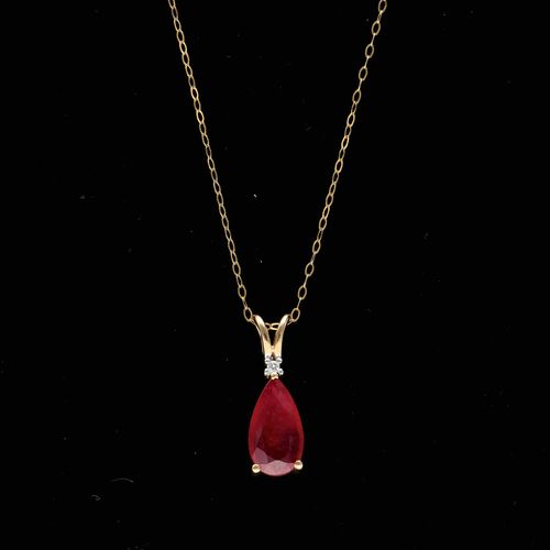 9ct Gold Ruby Pendant image-1