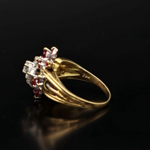 18ct Gold Diamond and Ruby Ring image-5