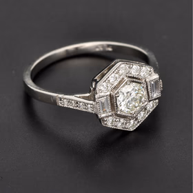 Platinum Art Deco Diamond Ladies Ring