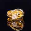360° view of The Antique Old Cut Diamond Coiled Snake Ring