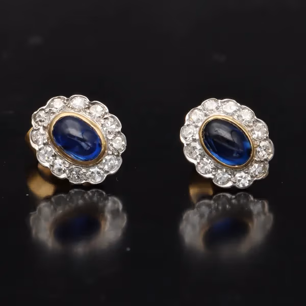 Sapphire and Diamond Earrings