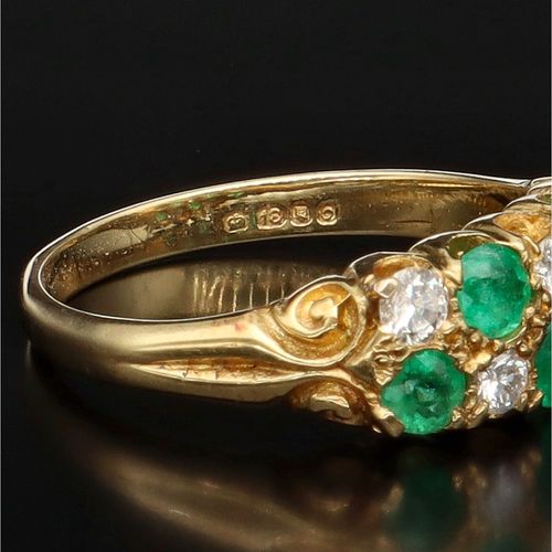 18ct Yellow Gold, 1.2ct Emerald & 1.2ct Diamonds Ring image-4
