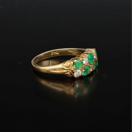 18ct Yellow Gold, 1.2ct Emerald & 1.2ct Diamonds Ring image-3