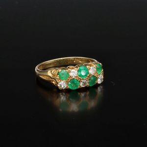 18ct Yellow Gold, 1.2ct Emerald & 1.2ct Diamonds Ring