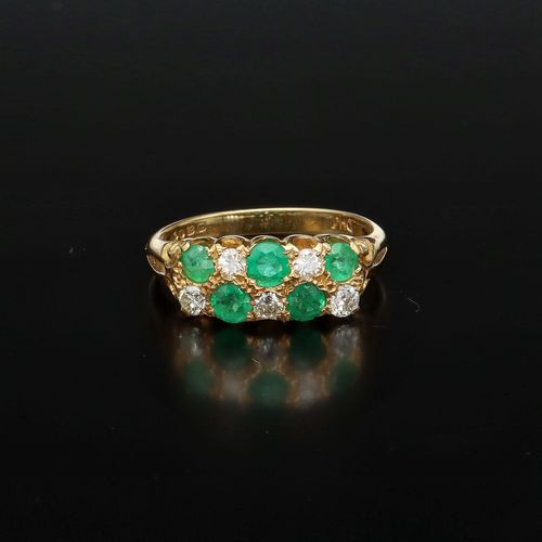 18ct Yellow Gold, 1.2ct Emerald & 1.2ct Diamonds Ring image-2