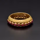 18ct Yellow Gold & Cabochon Ruby Ring