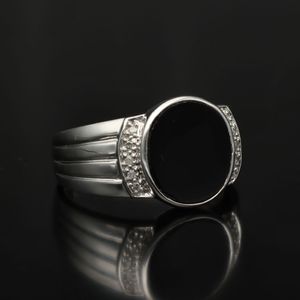 Gold Oynx Diamond Art Deco Style Ring
