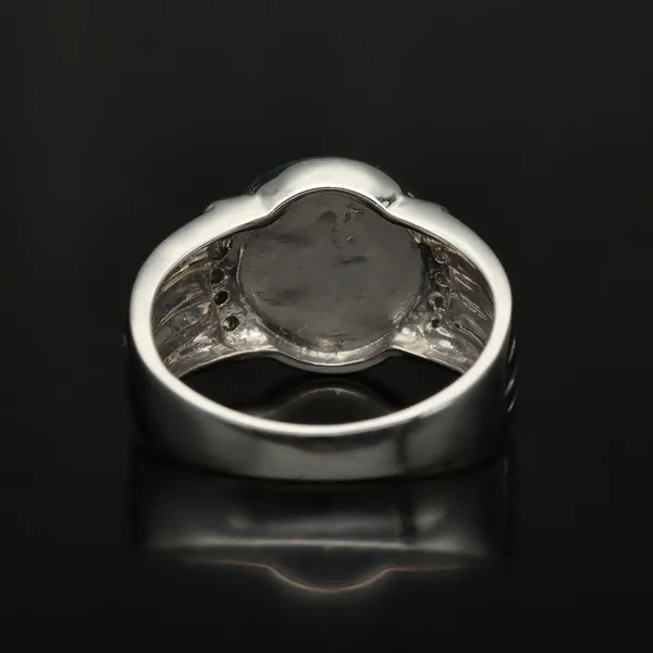Gold Oynx Diamond Art Deco Style Ring