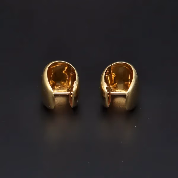 Pair of Italian 18ct Gold Hoop Earrings